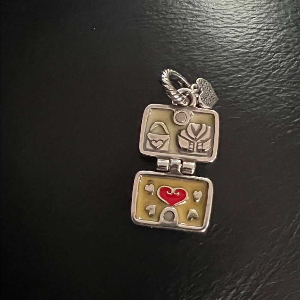 Brighton Silver and Red Heart Locket Necklace